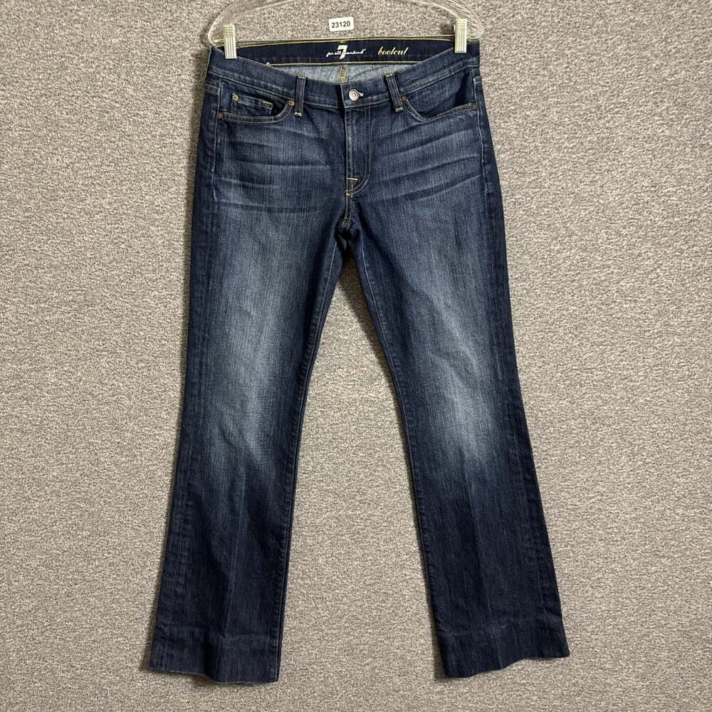 7 For All Mankind Women's Size 31 Dark Wash Blue Bootcut Y2k Low Rise Jeans